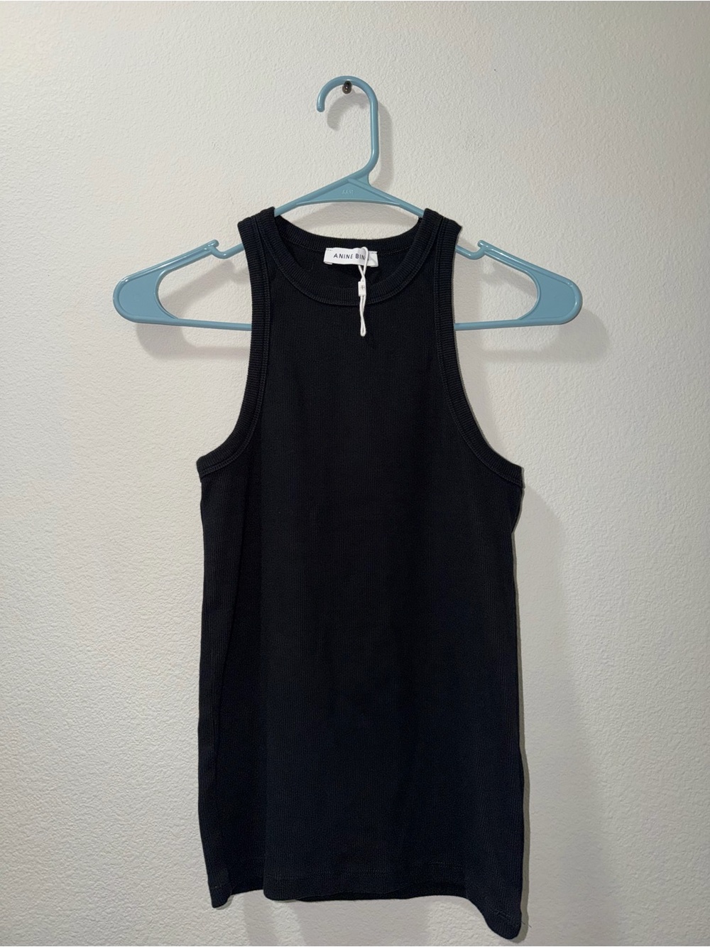 Anine Bing Eva Tank Top Black Capsule Minimalist Old Money Quiet Luxury M